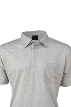 Oppland Erkek Gömlek Yaka Tshirt Cepli Kısa Kollu Carlo Desenli Rahat Kesim Pamuklu Kumaş Yazlık