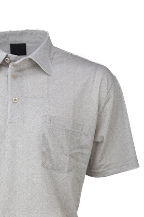 Oppland Erkek Gömlek Yaka Tshirt Cepli Kısa Kollu Carlo Desenli Rahat Kesim Pamuklu Kumaş Yazlık