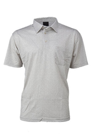 Oppland Erkek Gömlek Yaka Tshirt Cepli Kısa Kollu Carlo Desenli Rahat Kesim Pamuklu Kumaş Yazlık