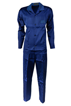 Oppland Erkek Şık Klasik Model Pijama Takımı Premium Saten Kumaş Fermo Model Cepli Tam Kalıp