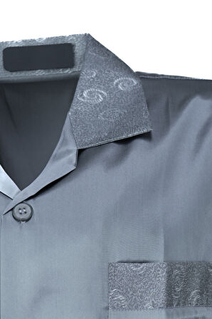 Oppland Erkek Şık Klasik Model Pijama Takımı Premium Saten Kumaş Fermo Model Cepli Tam Kalıp