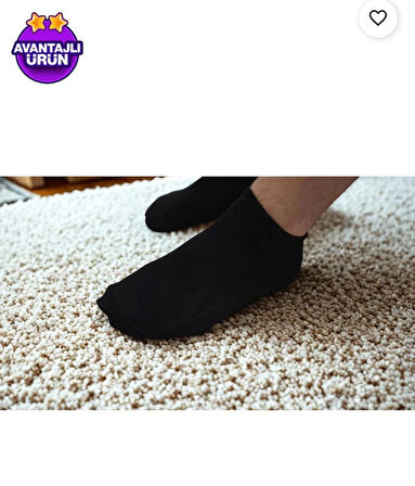 12'li Yumuşak Dokusuyla Ekonomik Siyah Patik Çorap