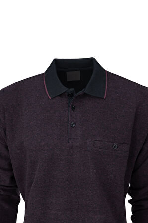 Oppland Erkek Kışlık Polo Yaka Kazak Pamuklu Örme Klasik Pıtırcık Selanik Düğmeli Fleto Cepli Rahat