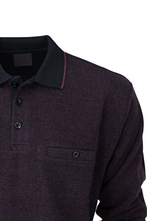 Oppland Erkek Kışlık Polo Yaka Kazak Pamuklu Örme Klasik Pıtırcık Selanik Düğmeli Fleto Cepli Rahat