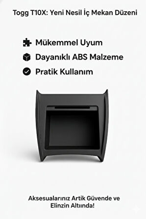Togg T10X Ön Konsol Ara Saklama Kutusu: Kusursuz Düzen ve Ekstra Fonksiyonellik