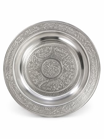 İşlemeli Bakır Sunum ve Servis Tabağı
