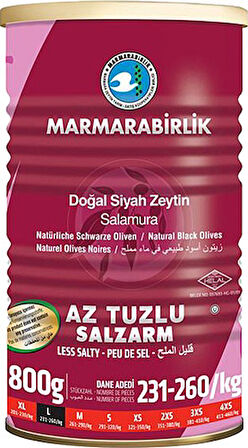 Marmarabirlik Az Tuzlu Zeytin Hiper Teneke 800 G