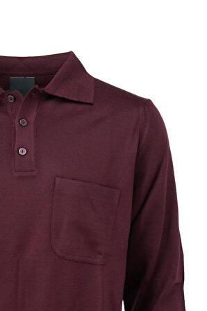 Oppland Erkek Uzun Kollu Polo Yaka Düz Renk Klasik Model Rahat Kesim ince Yünlü Dokuma Kazak