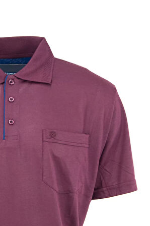 Oppland Erkek Polo Yaka Arma Cepli Kısa Kollu Düz Renk Normal Kesim Premium Pamuklu Kumaş T-Shirt