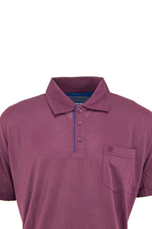 Oppland Erkek Polo Yaka Arma Cepli Kısa Kollu Düz Renk Normal Kesim Premium Pamuklu Kumaş T-Shirt