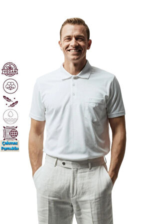 Oppland Erkek Polo Yaka Arma Cepli Kısa Kollu Düz Renk Normal Kesim Premium Pamuklu Kumaş T-Shirt