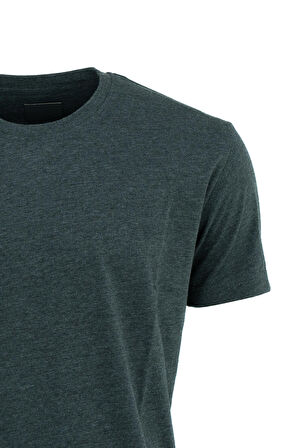 Oppland Erkek Sıfır Yaka Armalı Kısa Kollu Düz Renk Normal Kesim Premium %100 Pamuk Kumaş Tişört