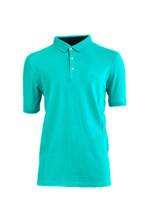 Oppland Erkek Turkuvaz Polo Yaka Kısa Kollu T-shirt Cepsiz Slim Fit Lacos Kumaş