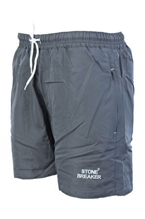 Oppland Erkek Deniz Şortu Beli Lastikli Bağcıklı Çift Cepli Şık Logolu içi File Astarlı Su Tutmayan