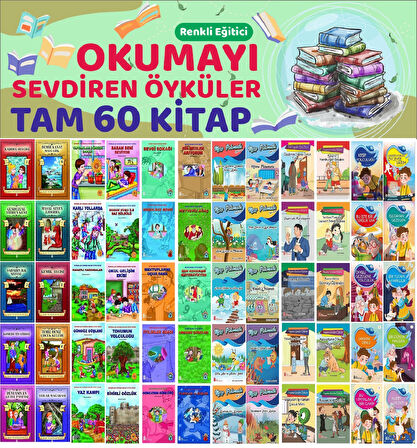 3.ve 4.Sınıflar İçin Renkli Eğitici Okumayı Sevdiren Hikayeler (60 Kitap)