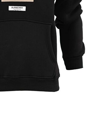 Erkek Kışlık London Premium Pamuklu Kumaş Üç iplik Kapüşonlu Kanguru Cepli Sweatshirt