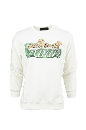 Erkek Mevsimlik Amir Premium Pamuklu Kumaş iki iplik Sweatshirt Logolu Model Regular Fit
