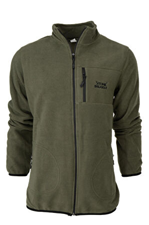 Oppland Erkek Kışlık Polar Sweatshirt Hırka Önü Ve Cepleri Fermuarlı Hakim Yaka Rahat Kesim Tam Kalıp Anti pilling
