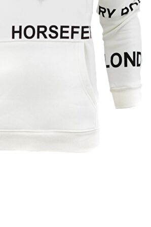 Erkek Kışlık Bur Premium Pamuklu Kumaş Üç iplik Kapüşonlu Kanguru Cepli Sweatshirt Logolu