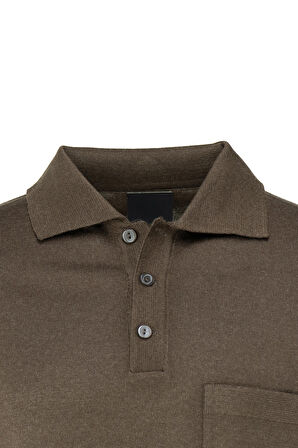 Oppland Erkek Uzun Kollu Polo Yaka Düz Renk Klasik Model Rahat Kesim ince Yünlü Dokuma Kazak