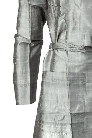 Oppland Erkek Şık Klasik Model Röpteşambır Premium Poplin Saten Çınar Model Cepli Rob Beli Kuşaklı