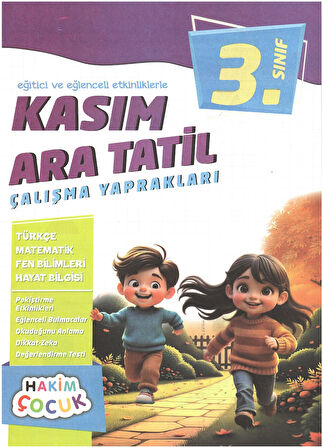 3.Sınıf Eğitici ve Eğlenceli Etkinliklerle Kasım Ara Tatil Çalışma Yaprakları