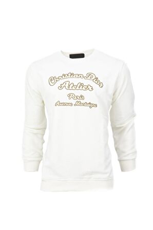 Erkek Mevsimlik Dior Premium Pamuklu Kumaş iki iplik Sweatshirt Logolu Model Regular Fit
