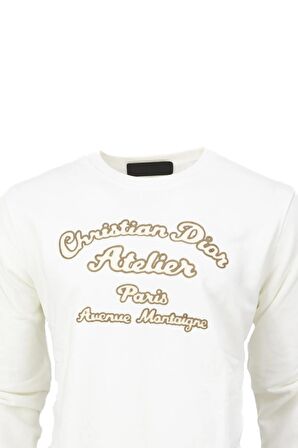 Erkek Mevsimlik Dior Premium Pamuklu Kumaş iki iplik Sweatshirt Logolu Model Regular Fit
