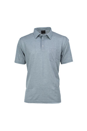 Oppland Erkek Pamuklu Kumaş T-Shirt Düğmeli Gömlek Yaka Cepli Kısa Kol Desenli Rahat Kesim Tam Kalıp