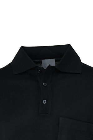 Oppland Erkek Mevsimlik Yünlü Örme Klasik Gömlek Yaka Kazak Düğmeli Cepli Rahat Kesim Tam Kalıp