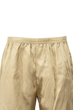 Oppland Erkek Saten Kumaş Şort Düz Renk Beli Lastikli Cepsiz Hafif Kumaş