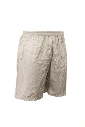 Oppland Erkek Saten Kumaş Şort Düz Renk Beli Lastikli Cepsiz Hafif Kumaş