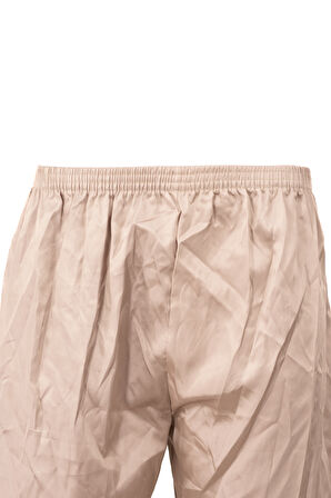 Oppland Erkek Saten Kumaş Şort Düz Renk Beli Lastikli Cepsiz Hafif Kumaş