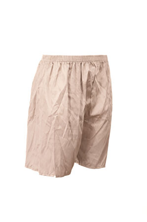 Oppland Erkek Saten Kumaş Şort Düz Renk Beli Lastikli Cepsiz Hafif Kumaş