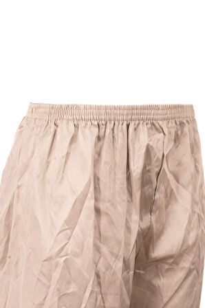 Oppland Erkek Saten Kumaş Şort Düz Renk Beli Lastikli Cepsiz Hafif Kumaş