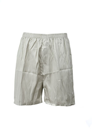 Oppland Erkek Saten Kumaş Şort Düz Renk Beli Lastikli Cepsiz Hafif Kumaş