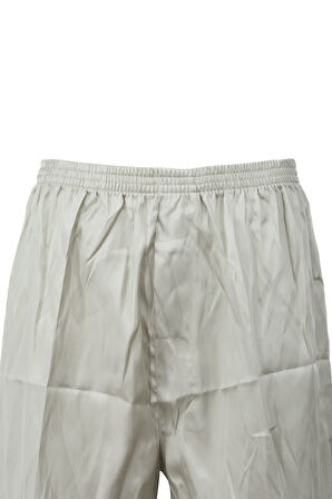 Oppland Erkek Saten Kumaş Şort Düz Renk Beli Lastikli Cepsiz Hafif Kumaş