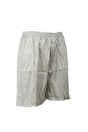 Oppland Erkek Saten Kumaş Şort Düz Renk Beli Lastikli Cepsiz Hafif Kumaş