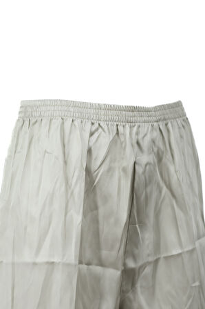 Oppland Erkek Saten Kumaş Şort Düz Renk Beli Lastikli Cepsiz Hafif Kumaş