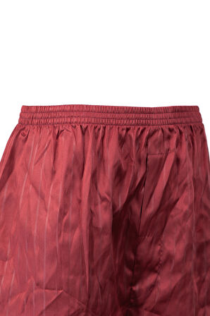 Oppland Erkek Saten Kumaş Şort Düz Renk Beli Lastikli Cepsiz Hafif Kumaş