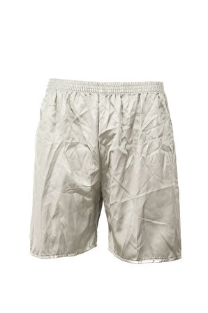 Oppland Erkek Saten Kumaş Şort Düz Renk Beli Lastikli Cepsiz Hafif Kumaş