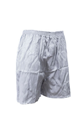 Oppland Erkek Saten Kumaş Şort Düz Renk Beli Lastikli Cepsiz Hafif Kumaş