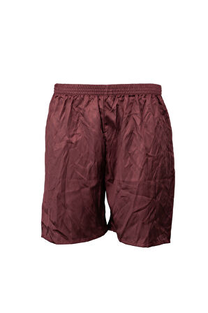 Oppland Erkek Saten Kumaş Şort Düz Renk Beli Lastikli Cepsiz Hafif Kumaş