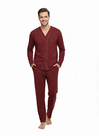 Oppland Erkek Pijama Takımı Pamuk Kumaş Klasik Model Cepli Rahat Tam Kalıp OPEPT26PIEROMOD94