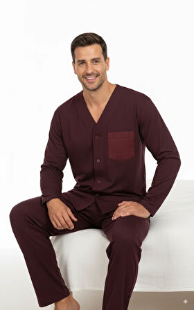 Oppland Erkek Pijama Takımı Pamuk Kumaş Klasik Model Cepli Rahat Tam Kalıp OPEPT26PIEROMOD94