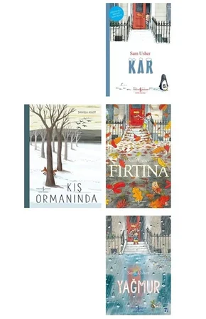 3-6 Yaş Çocuklar İçin Hikayeler-kar-fırtına-yağmur-kış Ormanında 4 Kitap