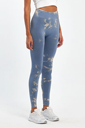 KADIN Dikişsiz Toparlayıcı Batik Tayt / Push-Up Spor Tayt