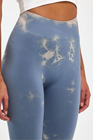 KADIN Dikişsiz Toparlayıcı Batik Tayt / Push-Up Spor Tayt