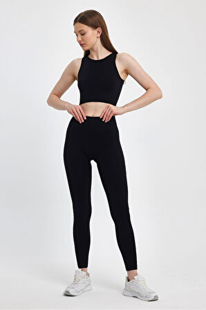 Alt Üst Takım Seamless Yüksek Bel Esnek ve Toparlayıcı Tayt ve Askılı Büstiyer