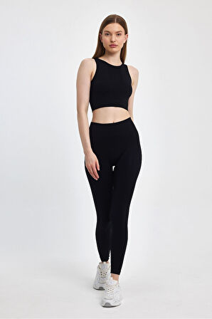 Alt Üst Takım Seamless Yüksek Bel Esnek ve Toparlayıcı Tayt ve Askılı Büstiyer